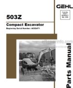 Photo 4 - Gehl 503Z Parts Manual Compact Excavator 918071