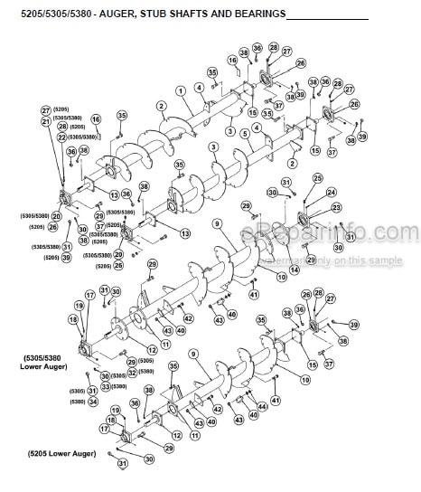 Photo 1 - Gehl 5205 5305 5380 Parts Manual 3-Auger Mixer Feeder 909916