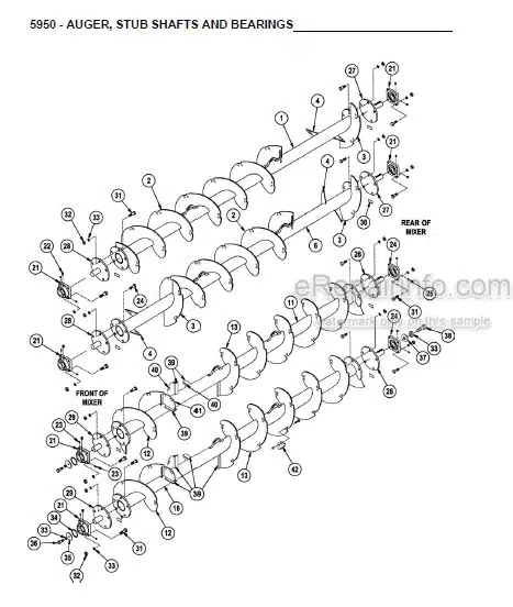 Photo 1 - Gehl 5450 5510 5575 5750 5950 Parts Manual 4-Auger Mixer Feeders 909907