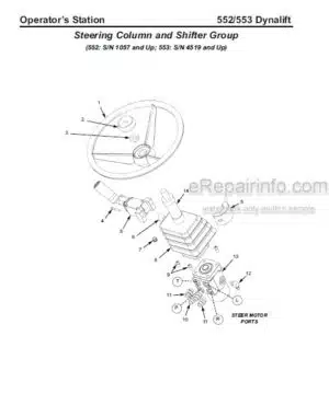 Photo 3 - Gehl 552 553 Dynalift Parts Manual Telescopic Boom Forklift 908459