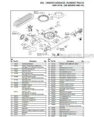 Photo 2 - Gehl 602 Parts Manual Mini Compact Excavator