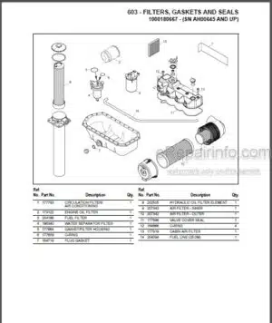 Photo 9 - Gehl 603 Parts Manual Compact Excavator 918072