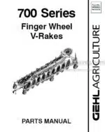 Photo 3 - Gehl 700 Series Parts Manual Finger Wheel V-Rakes 909923