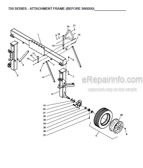 Photo 1 - Gehl 700 Series Parts Manual Finger Wheel V-Rakes 909923