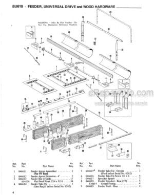 Photo 7 - Gehl 1710 Service Parts Manual Fixed Chamber Round Baler 906076