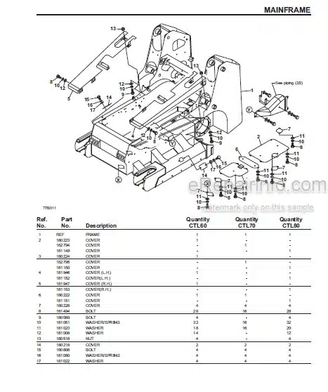 Photo 1 - Gehl CTL60 CTL70 CTL80 Parts Manual Compact Track Loader 908307