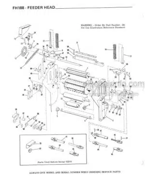 Photo 1 - Gehl FH188 Chop-King Service Parts Manual Harvester Main Unit 2262C