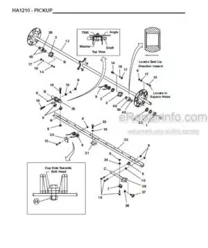 Photo 6 - Gehl HA1210 Service Parts Manual Hay Attachment 903394[S]