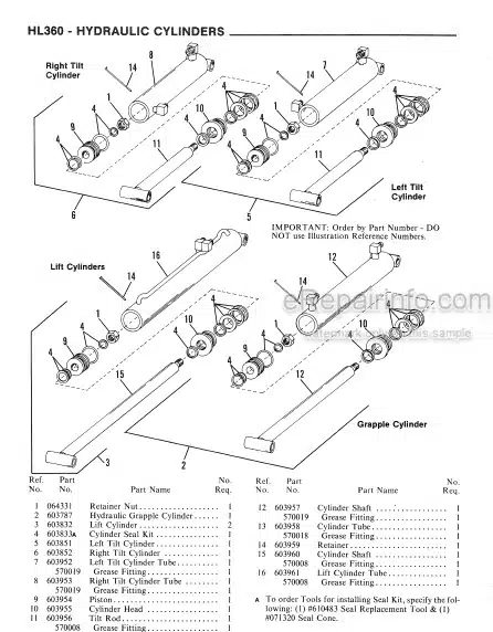 Photo 1 - Gehl HL360 Service Parts Manual Loader 902572