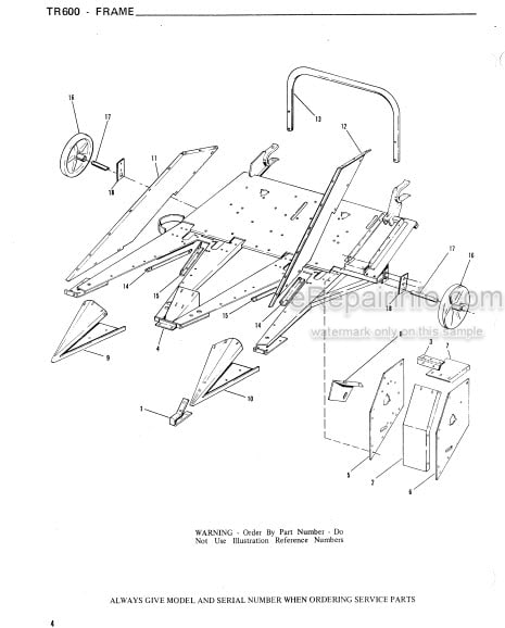 Photo 1 - Gehl TR600 Service Parts Manual Two Row Attachment 901576