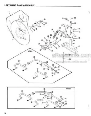 Photo 5 - Gehl WR318 WR320 Operators And Parts Manual Finger Wheel V-Rakes 904073