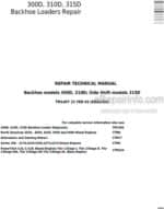 Photo 4 - John Deere 300D 310D 315D Repair Manual Side Shift Backhoe Loaders TM1497