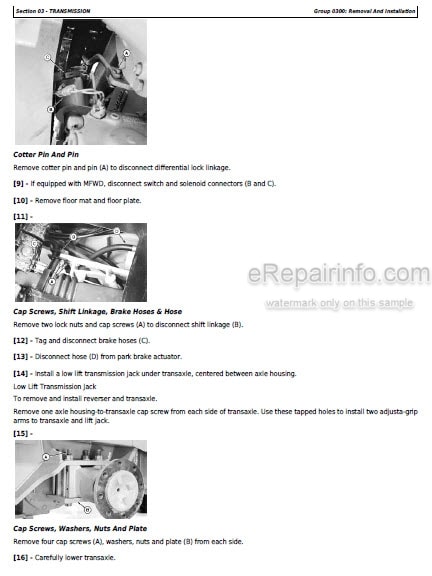 Photo 1 - John Deere 300D 310D 315D Repair Manual Side Shift Backhoe Loaders TM1497