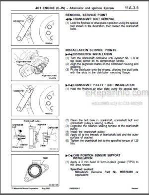 Photo 11 - Mitsibishi 4G1-EW Workshop Manual Engine PWEE9520-F