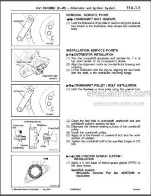 Photo 1 - Mitsibishi 4G1-EW Workshop Manual Engine PWEE9520-F