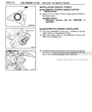 Photo 6 - Mitsubishi 4G3 Series Workshop Manual Engine PWEE9049-A