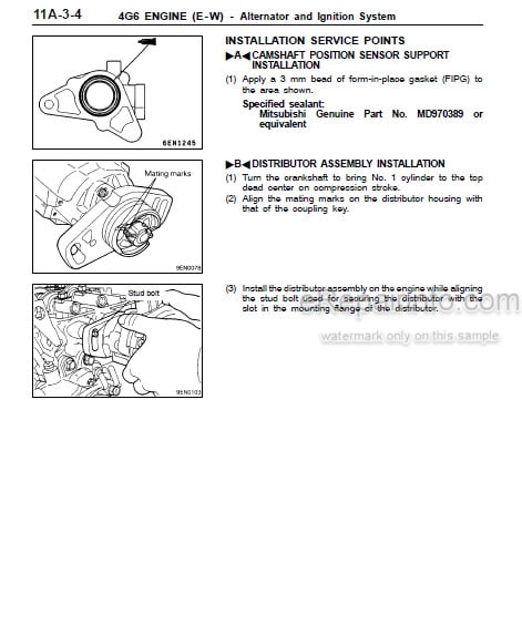 Photo 1 - Mitsubishi 4G6-EW Series Workshop Manual Engine PWEE9616