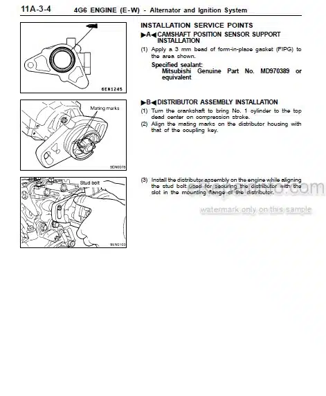 Photo 1 - Mitsubishi 4G6-EW Series Workshop Manual Engine PWEE9616
