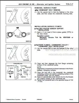 Photo 8 - Mitsubishi 4G9-EW Series Workshop Manual Engine PWEE9502-l