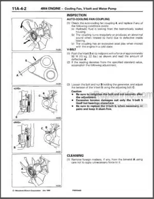 Photo 10 - Mitsubishi 4M40 4M41 Workshop Manual Engine PWEE9409-E