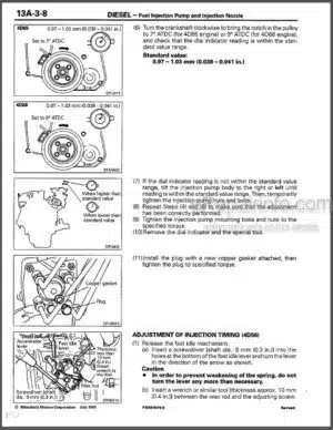 Photo 11 - Mitsubishi Engine Diesel Fuel System Emission Control System Workshop Manual