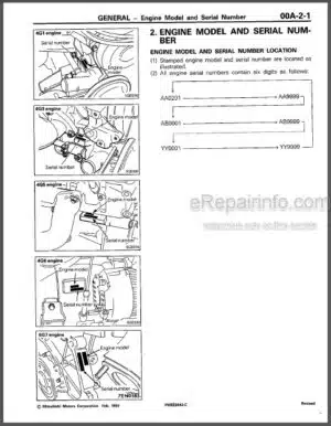 Photo 7 - Mitsubishi 4G9-EW Series Workshop Manual Engine PWEE9502-l