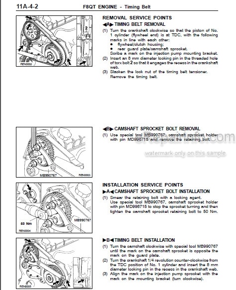 Photo 1 - Mitsubishi F8QT Workshop Manual Engine PWEE9602