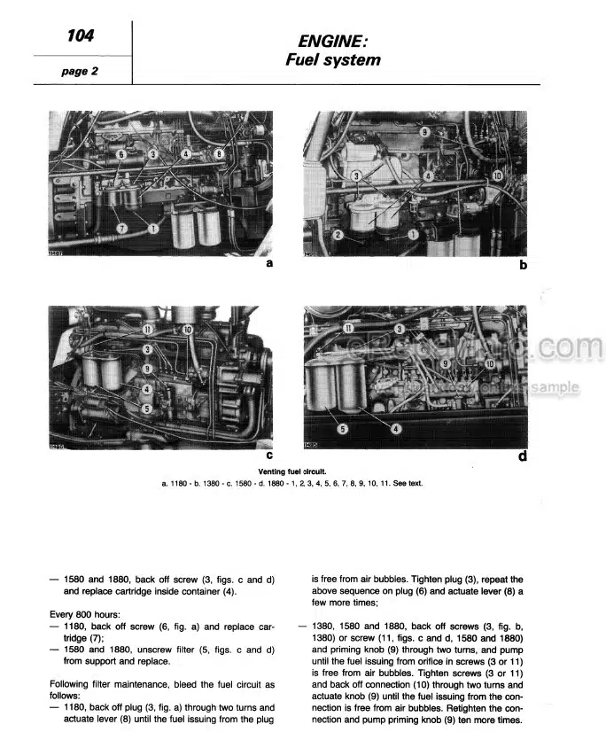 Photo 1 - Fiat 1180 1280 1380 1580 1880 1180DT 1280DT 1380DT 1580DT 1880DT Workshop Manual Tractor 06910064