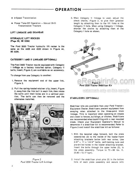 Photo 1 - Ford 3400 3500 3550 4400 4500 Operators Manual Tractor 42340040