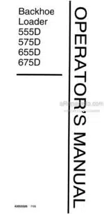 Photo 4 - Ford 555D 575D 655D 675D Operators Manual Backhoe Loader 42055526