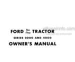 Photo 4 - Ford Series 2000 Series 4000 Owners Manual Row Crop Tractor 42400020