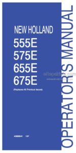 Photo 4 - New Holland 555E 575E 655E 675E Operators Manual Backhoe Loader 86570568