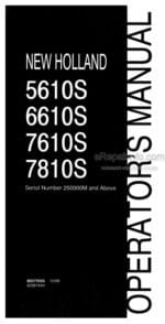 Photo 4 - New Holland 5610S 6610S 7610S 7810S Operators Manual Tractor 86579555