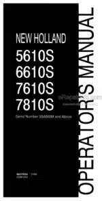 Photo 4 - New Holland 5610S 6610S 7610S 7810S Operators Manual Tractor 86579555