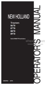 Photo 4 - New Holland 8670 8770 8870 8970 Operators Manual Tractor 42867043