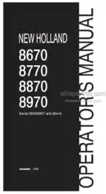 Photo 4 - New Holland 8670 8770 8870 8970 Operators Manual Tractor 86588682