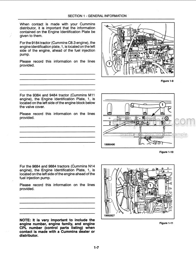 Photo 1 - New Holland 9184 9384 9484 9684 9884 Operators Manual Tractor 86584305