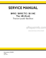 Photo 5 - New Holland B95C B95CTC B110C Tier 4B (final) Service Manual Tractor Loader Backhoe 47830959
