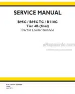 Photo 5 - New Holland B95C B95CTC B110C Tier 4B (final) Service Manual Tractor Loader Backhoe 47830959