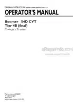 Photo 4 - New Holland Boomer 54D CVT Tier 4B Final Operators Manual Compact Tractor 48028237
