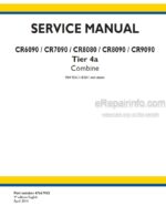 Photo 4 - New Holland CR6090 CR7090 CR8080 CR8090 CR9090 Tier 4A Service Manual Combine 47667943
