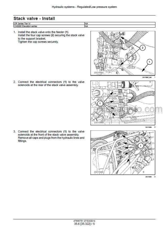 Photo 1 - New Holland CR9090 and CX8080 CX8090 Elevation Tier 4A Service Manual Combine 47695751