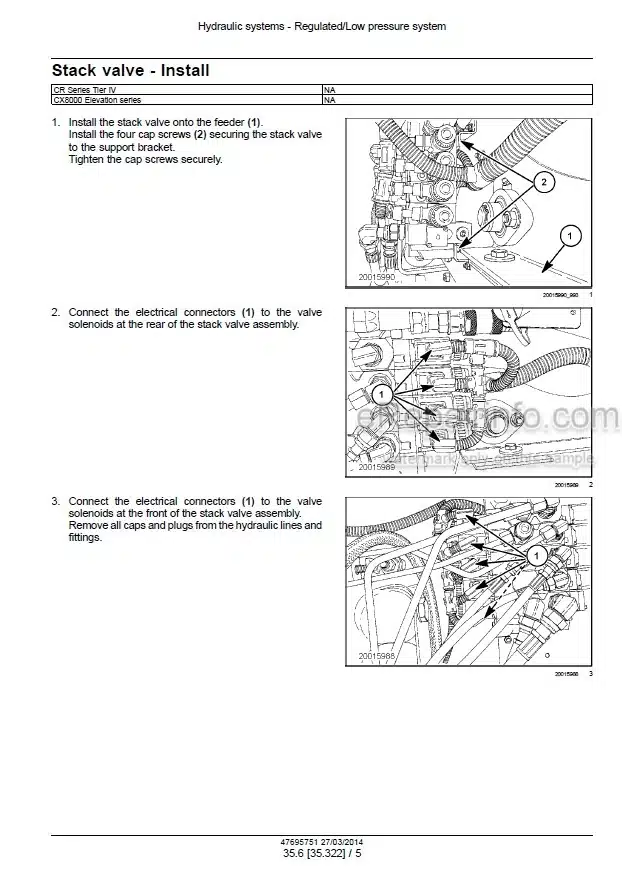Photo 1 - New Holland CR9090 and CX8080 CX8090 Elevation Tier 4A Service Manual Combine 47695751