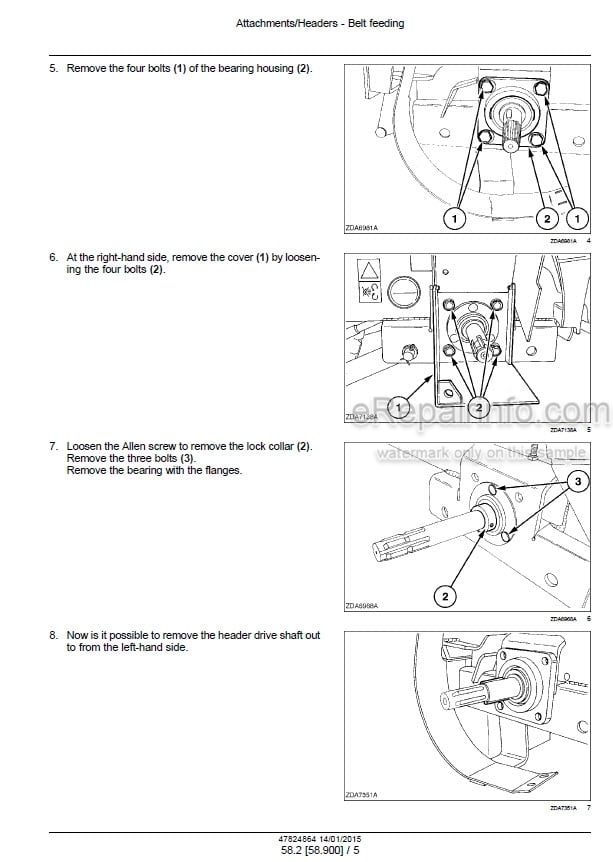 Photo 1 - New Holland CX5090 CX6080 CX6090 / Laterale Elevation Hillside Series Service Manual Combine 47824864