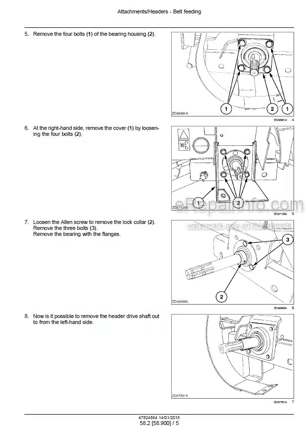 Photo 1 - New Holland CX5090 CX6080 CX6090 / Laterale Elevation Hillside Series Service Manual Combine 47824864