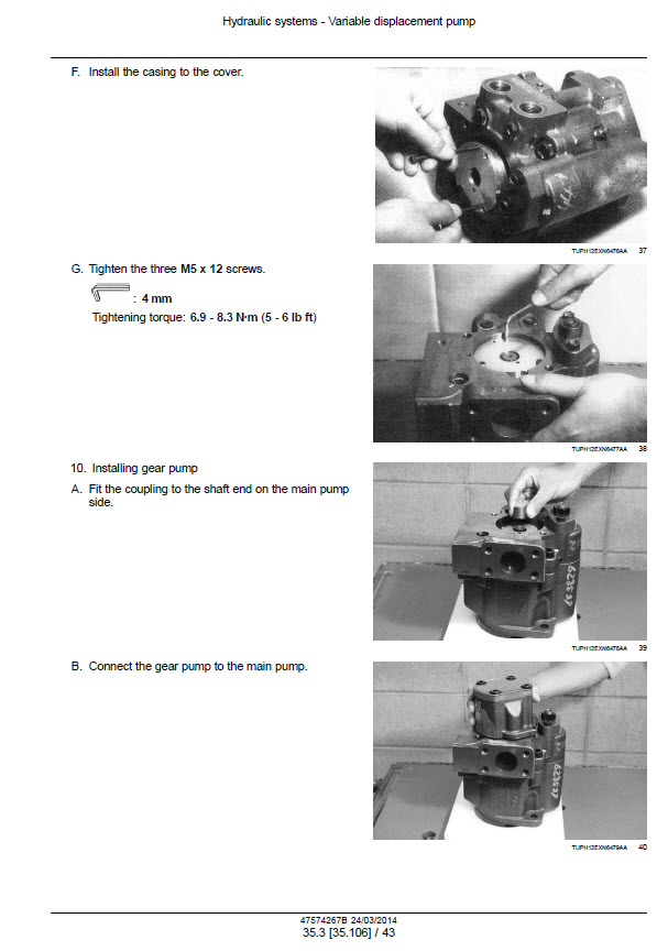 Photo 1 - New Holland E35BSR E39BSR Service Manual Mini Excavator 47574267B
