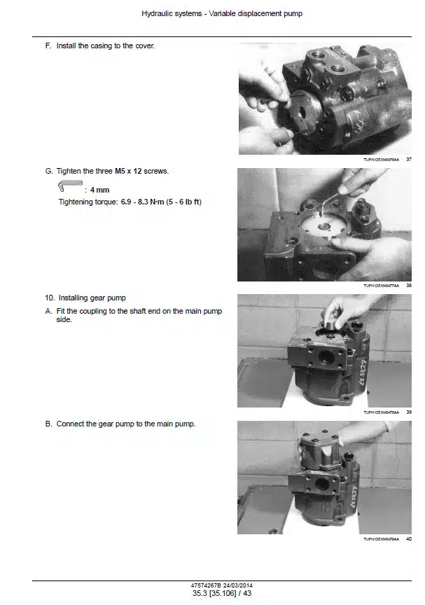 Photo 1 - New Holland E35BSR E39BSR Service Manual Mini Excavator 47574267B