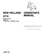 Photo 4 - New Holland GT18 Operators Manual Garden Tractor 86602566
