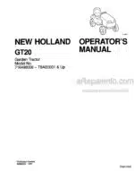 Photo 4 - New Holland GT20 Operators Manual Garden Tractor 42682200