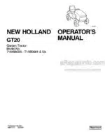 Photo 4 - New Holland GT20A GT22A Operators Manual Garden Tractor 87059743
